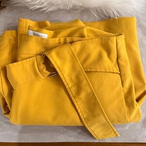 Mustard  Belted Yellow Wide-Leg Pants